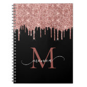 Carnet Fille Rose Parties scintillant or Blush Monogramme (Devant)