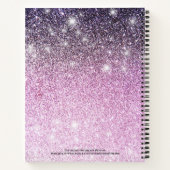 Carnet Fille rose violet Ombre Parties scintillant Nom du (Dos)