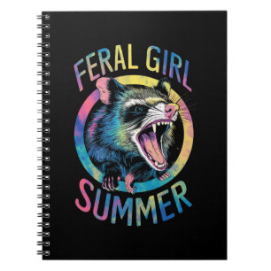 Carnet Fille Sauvage Été Opossum Tie Dye Raton Laveur