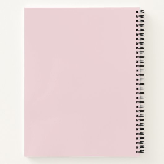 Carnet Fille Simple Blush Pink Cookbook Signature Recette (Dos)