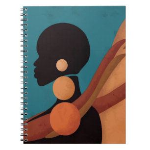 Carnet fille sous le tropique. Belle femme africaine. Bla