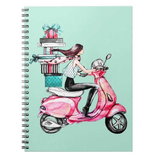 Carnet Fille sur scooter (Devant)