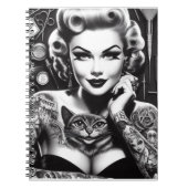 Carnet Fille tatouée alternative old school (Devant)