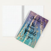 Carnet Fille Turquoise Parties scintillant de sirène d'or (À l'intérieur)