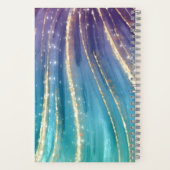 Carnet Fille Turquoise Parties scintillant de sirène d'or (Verso)