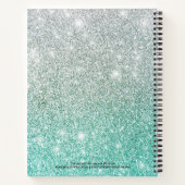 Carnet Fille vert argent Ombre Parties scintillant Nom du (Dos)