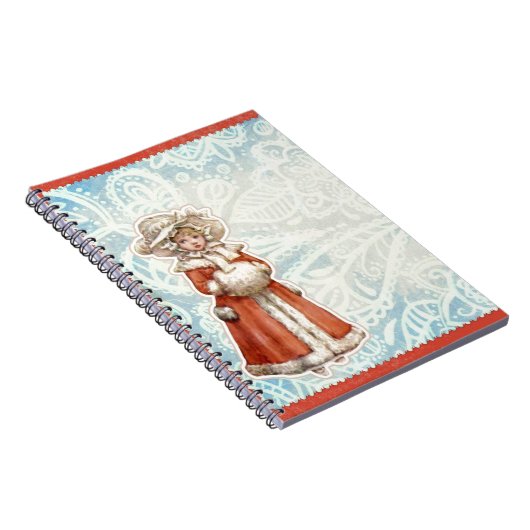 Carnet Fille victorienne de Noël dans le manteau de rouge (Côté Droit)