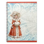 Carnet Fille victorienne de Noël dans le manteau de rouge (Devant)