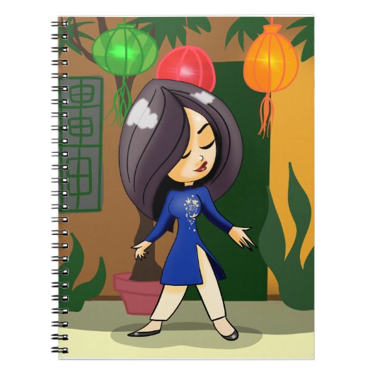 Carnet Fille vietnamienne à Ao Dai (Devant)