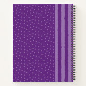 Carnet Fille Violet Rayures Et Points Personnalisés (Dos)