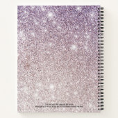 Carnet Fille violet rose ombre Parties scintillant Nom du (Dos)