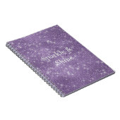 Carnet Fille violette brillante étincelante (Côté Droit)
