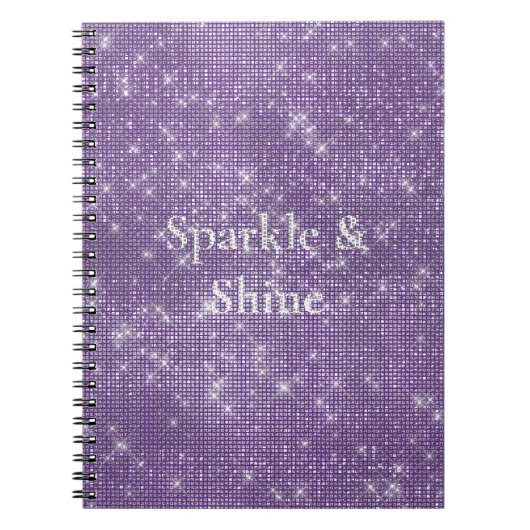 Carnet Fille violette brillante étincelante (Devant)