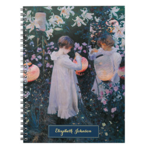 Carnet Filles Art Vintage Or Monogramme Nom Personnalisé