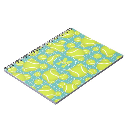 Carnet filles balles de tennis w net détail personnalisé (Côté gauche)