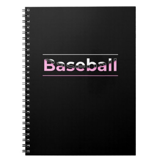 Carnet Filles Baseball - Typographie Géométrique Rose (Devant)