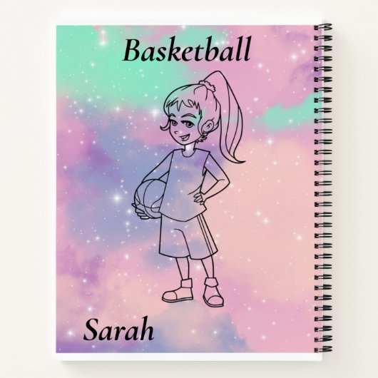 Carnet Filles Basketball Avec Aquarelle arrière - plan (Dos)