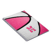 Carnet filles de basket-ball rose blanc monogrammed (Côté Droit)