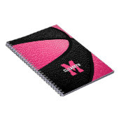 Carnet filles de basketball noir rose monogrammed (Côté Droit)