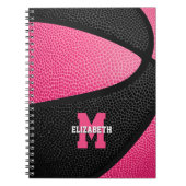 Carnet filles de basketball noir rose monogrammed (Devant)
