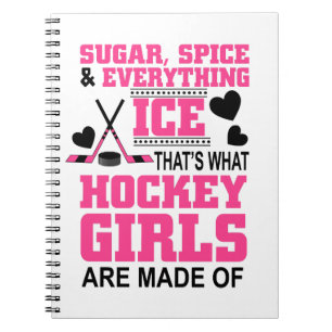 Carnet filles de hockey sur glace à sucre et à épices