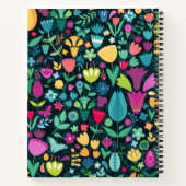 Carnet Filles de silhouette de dinosaure floral féminin (Dos)