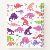 Carnet Filles Dinosaure Rose Violet Aquarelle T-Rex Enfan (Dos)