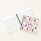 Carnet Filles École Cute Rose Chat Motif Monogramme (Intérieur)