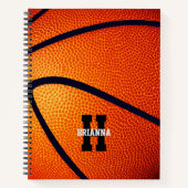 Carnet filles garçons monogrammed basketball (Devant)