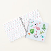 Carnet Filles Joli Flamant rose Tropical Rose & Fleurs En (Intérieur)