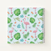 Carnet Filles Joli Flamant rose Tropical Rose & Fleurs En (Dos)