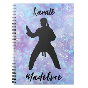 Carnet Filles Karate Blue Purple Personnalisé