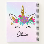 Carnet Filles Licorne Mignonne Et Arc-en-ciel Aquarelle P (Dos)