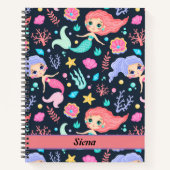 Carnet Filles mignonne Motif de sirène (Devant)