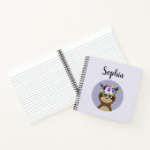 Carnet Filles mignonnes fleur d'aquarelle Sloth et nom (Intérieur)