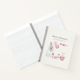 Carnet Filles mignonnes Roses Fête Chien Chien Robe N'Imp