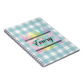 Carnet Filles Pastel Aquarelle Florale Crayon Plaid (Côté Droit)