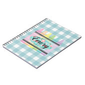 Carnet Filles Pastel Aquarelle Florale Crayon Plaid (Côté gauche)