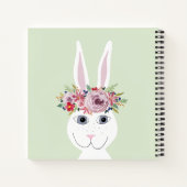Carnet Filles Whimsical Floral Aquarelle Rabbit et nom (Dos)