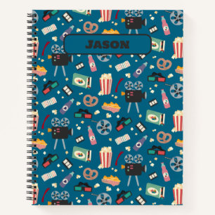 Carnet Film personnalisé Film de nuit Popcorn Motif