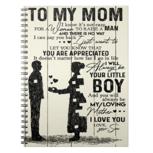Carnet Fils à ma mère Décor Cadeau pour maman