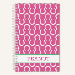 Carnet Fils de cheval rose NOM Cheval Animaux Grange Amus