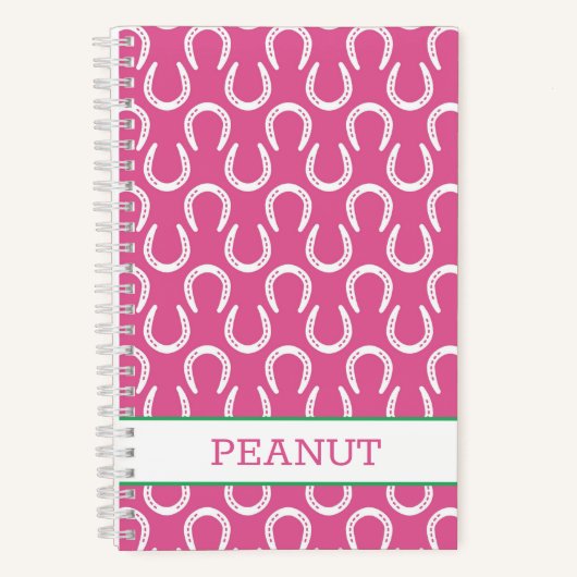 Carnet Fils de cheval rose NOM Cheval Animaux Grange Amus (Recto)