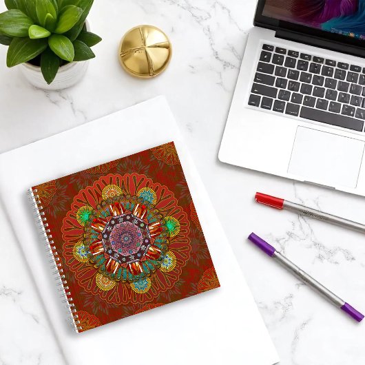 Carnet Filtre Floral Rouge de Squire Manipur Mandala