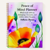 Carnet Fin de vie Paix de l'esprit planificateur Planific (Devant)
