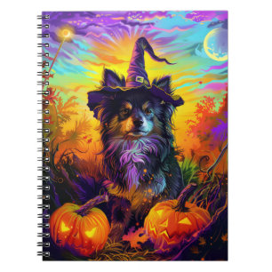 Carnet Finlandais Lapphund Chien Halloween sorcière et Ci
