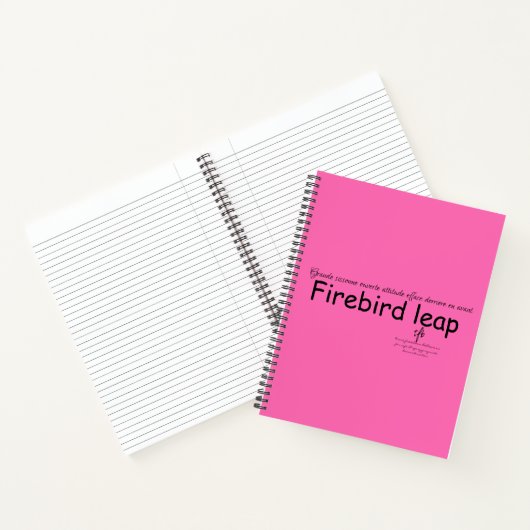 Carnet Firebird Leap Hot rose et noir (Intérieur)