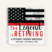 Firefighter Retirement Red Line Fireman Guest Book