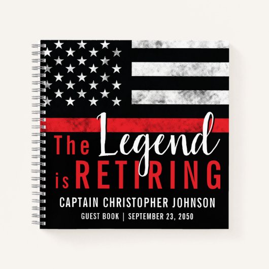 Carnet Firefighter Retirement Red Line Fireman Guest Book (Devant)
