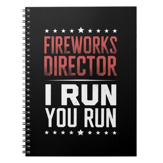 Carnet Fireworks Director I Run You Run Funny 4 juillet (Devant)
